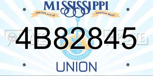4B82845 Mississippi License Plate