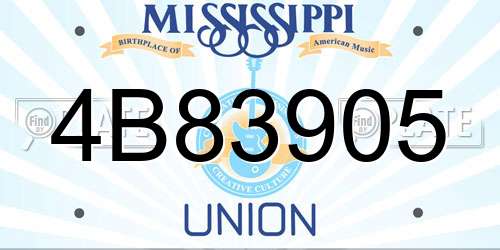 4B83905 Mississippi License Plate