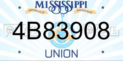 4B83908 Mississippi License Plate