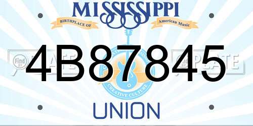 4B87845 Mississippi License Plate