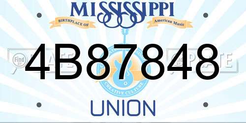 4B87848 Mississippi License Plate