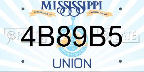 4B89B5 Mississippi License Plate