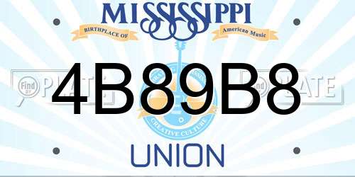 4B89B8 Mississippi License Plate