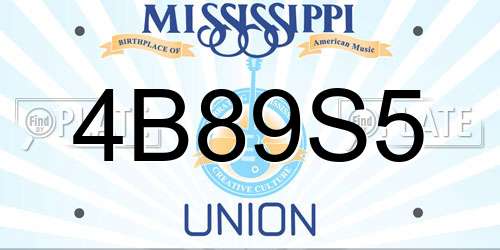 4B89S5 Mississippi License Plate