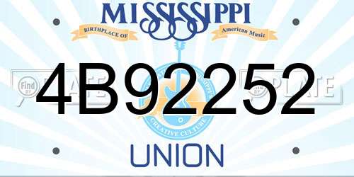 4B92252 Mississippi License Plate