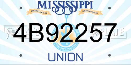 4B92257 Mississippi License Plate