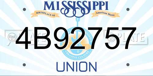 4B92757 Mississippi License Plate