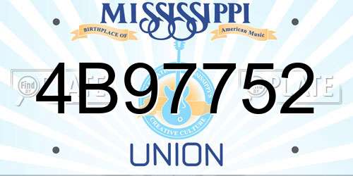 4B97752 Mississippi License Plate