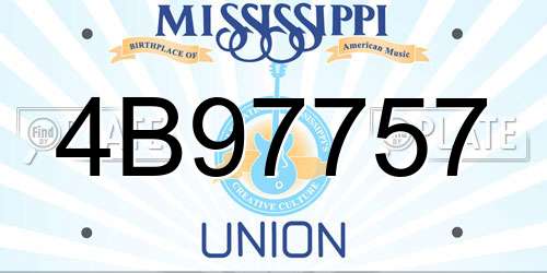 4B97757 Mississippi License Plate