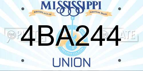 4BA244 Mississippi License Plate