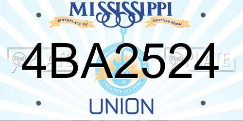 4BA2524 Mississippi License Plate