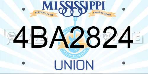 4BA2824 Mississippi License Plate