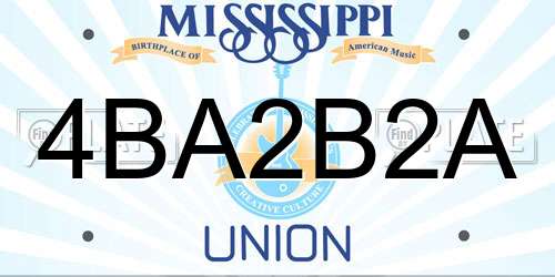 4BA2B2A Mississippi License Plate