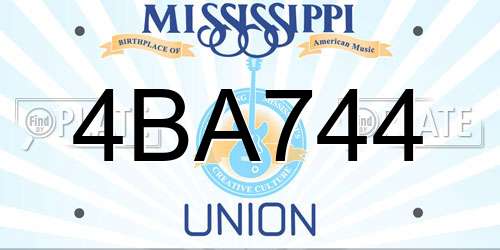 4BA744 Mississippi License Plate