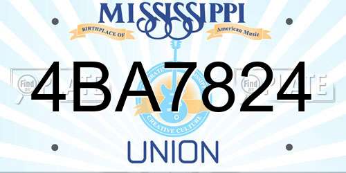 4BA7824 Mississippi License Plate