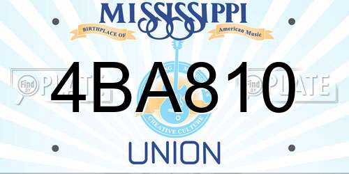 4BA810 Mississippi License Plate