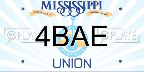 4BAE Mississippi License Plate