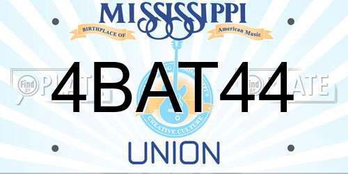 4BAT44 Mississippi License Plate