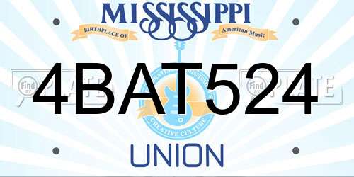 4BAT524 Mississippi License Plate