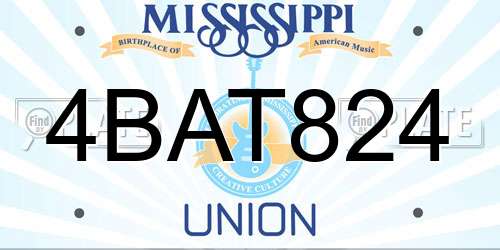 4BAT824 Mississippi License Plate
