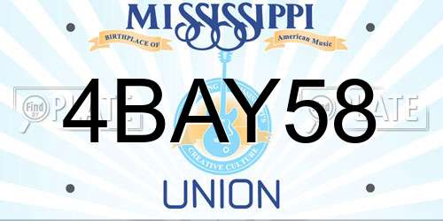 4BAY58 Mississippi License Plate