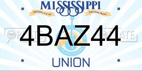 4BAZ44 Mississippi License Plate