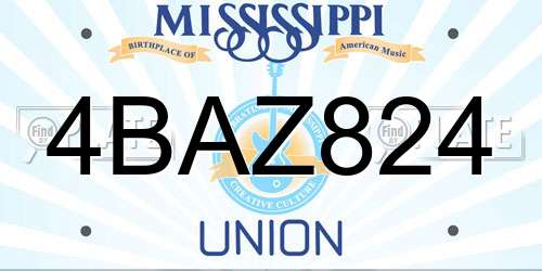 4BAZ824 Mississippi License Plate