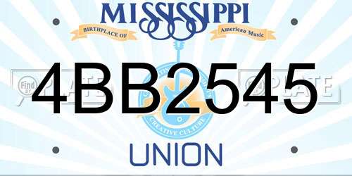 4BB2545 Mississippi License Plate