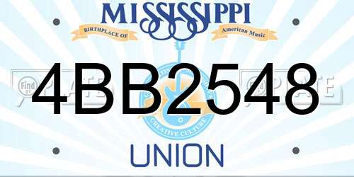 4BB2548 Mississippi License Plate