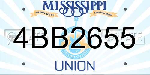 4BB2655 Mississippi License Plate