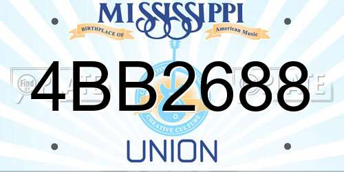 4BB2688 Mississippi License Plate