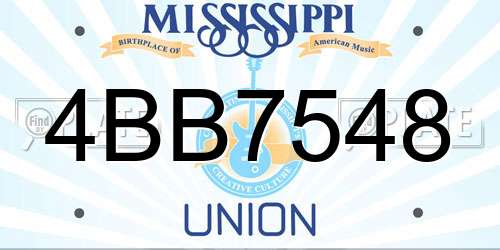 4BB7548 Mississippi License Plate