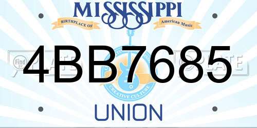 4BB7685 Mississippi License Plate