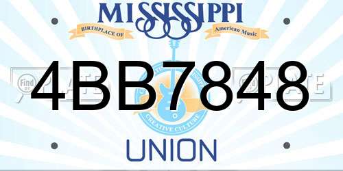 4BB7848 Mississippi License Plate