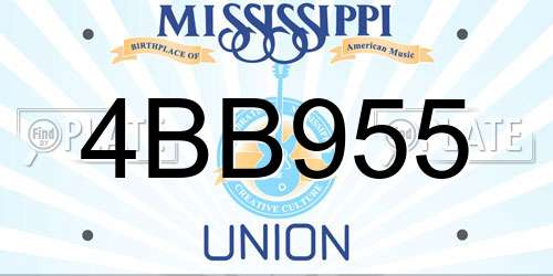 4BB955 Mississippi License Plate