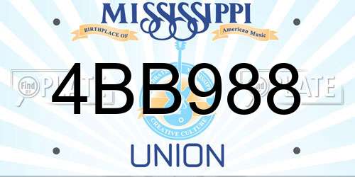 4BB988 Mississippi License Plate