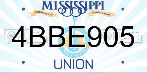 4BBE905 Mississippi License Plate