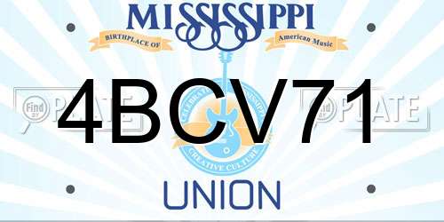 4BCV71 Mississippi License Plate