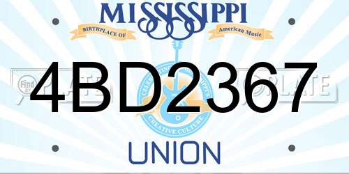 4BD2367 Mississippi License Plate