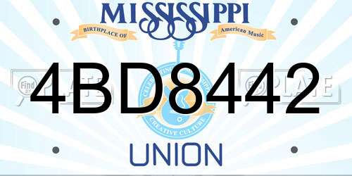 4BD8442 Mississippi License Plate