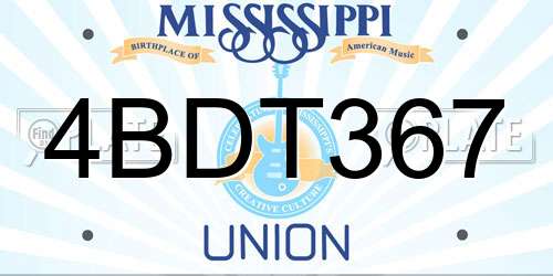 4BDT367 Mississippi License Plate