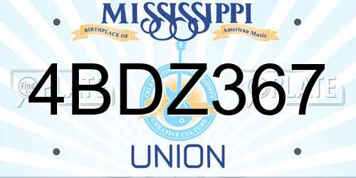 4BDZ367 Mississippi License Plate