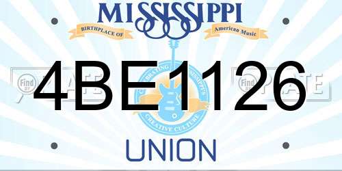 4BE1126 Mississippi License Plate