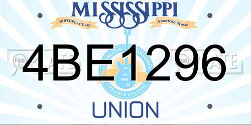 4BE1296 Mississippi License Plate