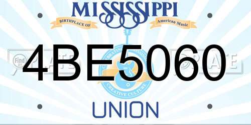 4BE5060 Mississippi License Plate