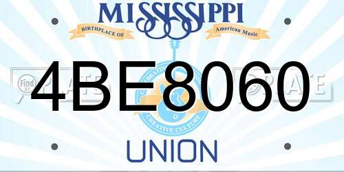 4BE8060 Mississippi License Plate