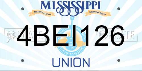 4BEI126 Mississippi License Plate