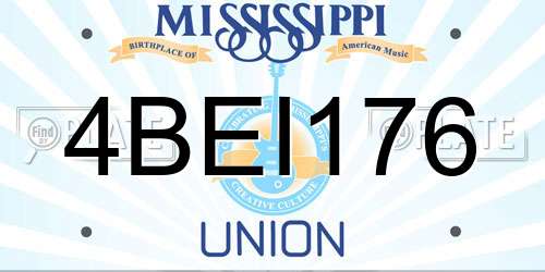 4BEI176 Mississippi License Plate