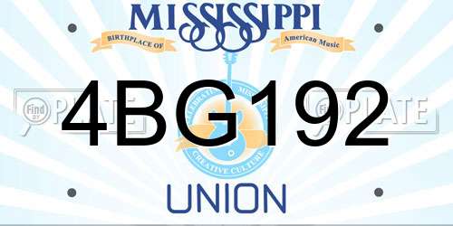 4BG192 Mississippi License Plate