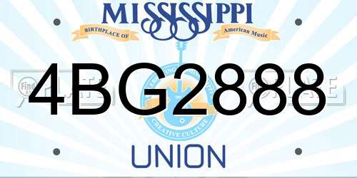 4BG2888 Mississippi License Plate